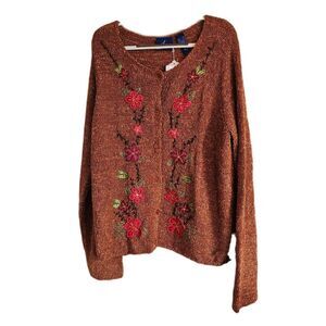 y2k boho fairy embroidered cardigan